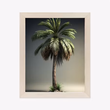 Poster med ram - Green palm tree