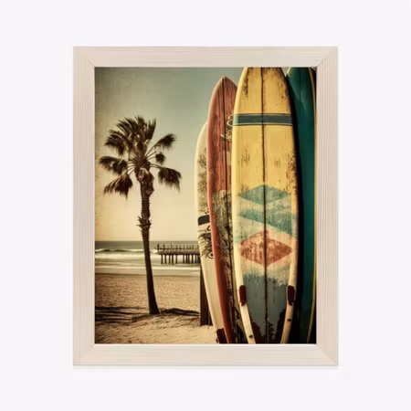 Poster med ram - Stain and surfboards in vintage