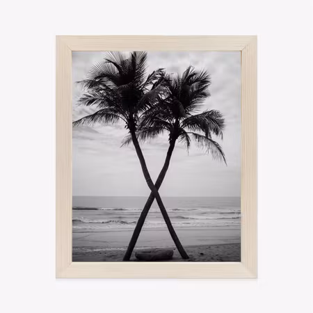 Poster med ram - Two coconut palms and the sea
