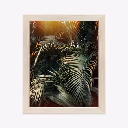 Poster med ram - A deep dark palm forest with the