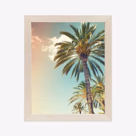 Poster med ram - Palm trees against a cloudy sky