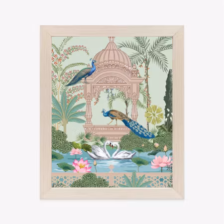 Poster med ram - Palace of peacocks and palm trees