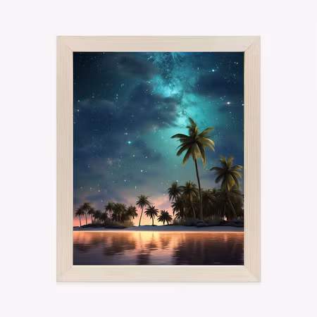 Poster med ram - Starry beach on a tropical island