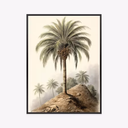 Poster med ram - Botanical palm tree in a desert