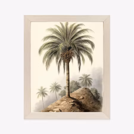 Poster med ram - Botanical palm tree in a desert