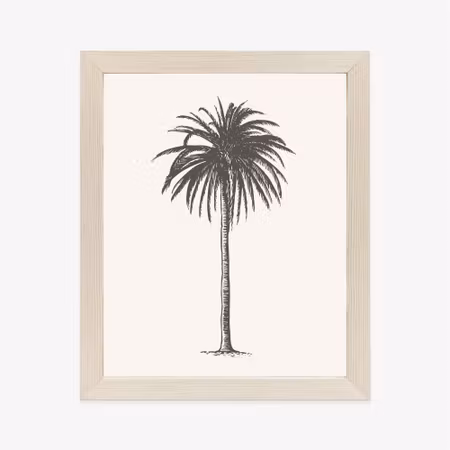Poster med ram - Gray vintage palm tree