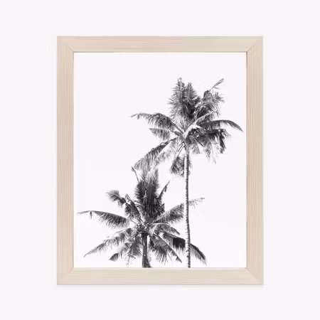 Poster med ram - Black and white palm trees