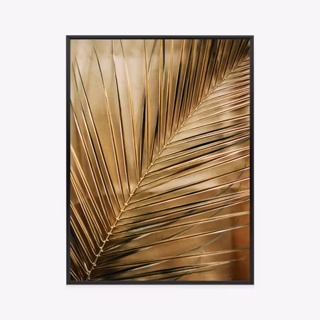 Poster med ram - Golden palm leaves