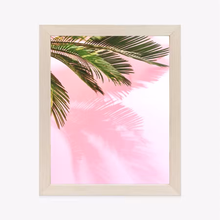 Poster med ram - Summer palm tree against a pink