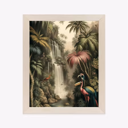 Poster med ram - Jungle palm trees and tropical