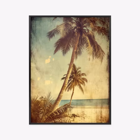 Poster med ram - Palm trees on a desert island