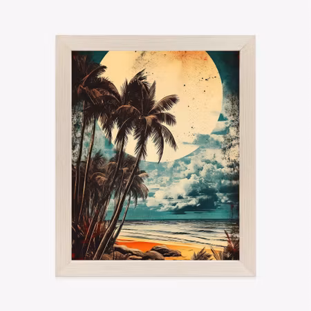 Poster med ram - Tropical beach with sun and
