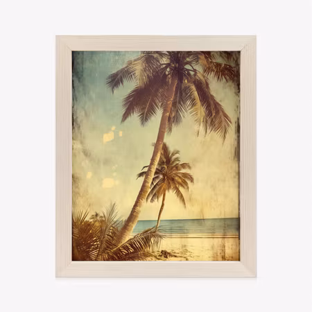 Poster med ram - Palm trees on a desert island