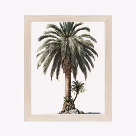 Poster med ram - Palm tree with a green branch