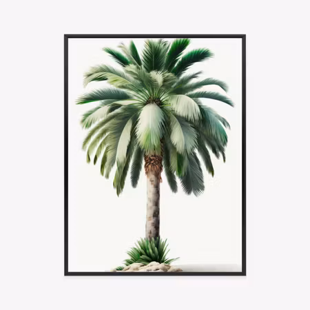 Poster med ram - Tall green palm tree