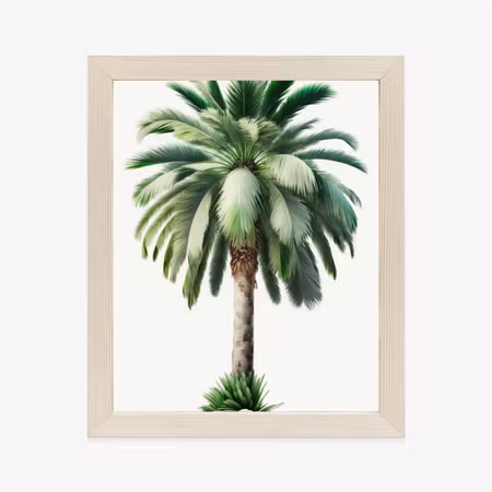 Poster med ram - Tall green palm tree