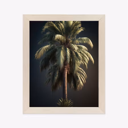 Poster med ram - Lonely palm tree on a dark