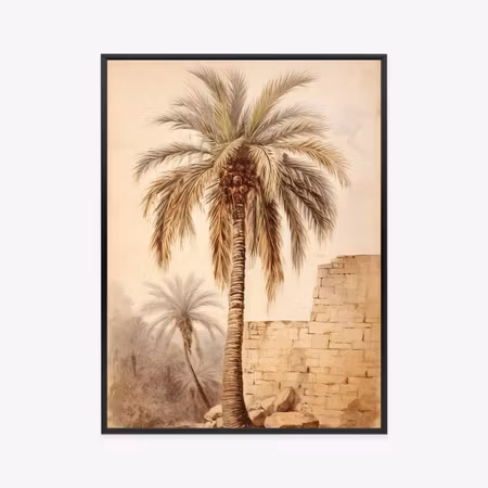 Poster med ram - Illustration of a palm tree near