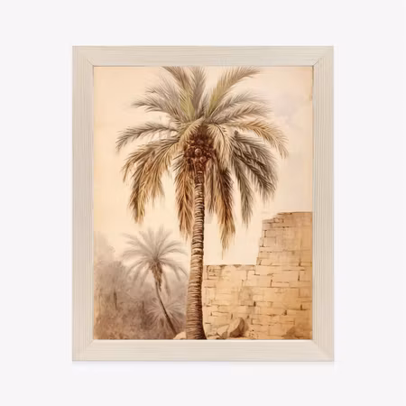 Poster med ram - Illustration of a palm tree near