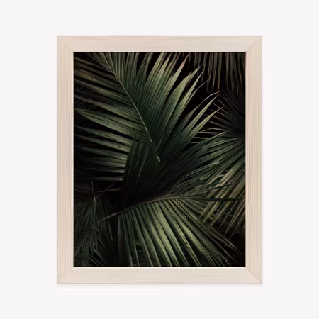 Poster med ram - Dark large palm leaves