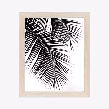 Poster med ram - Beautiful black palm leaves