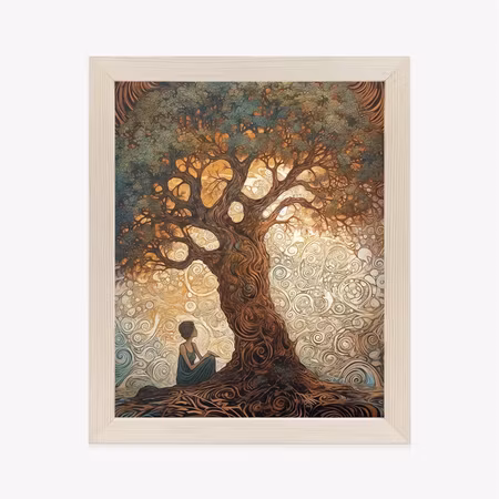 Poster med ram - Woman at the tree of life