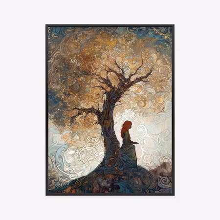 Poster med ram - Woman and the tree of life