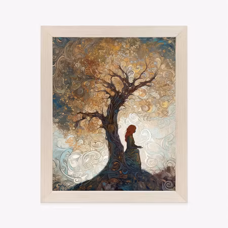 Poster med ram - Woman and the tree of life