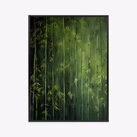 Poster med ram - Green bamboo forest
