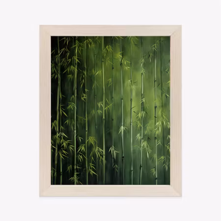Poster med ram - Green bamboo forest