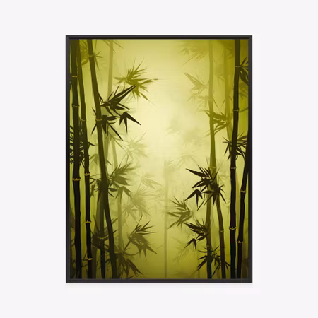 Poster med ram - Bamboo forest in the fog