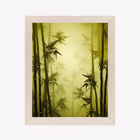 Poster med ram - Bamboo forest in the fog