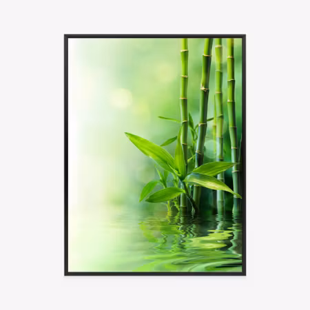 Poster med ram - Green bamboo in the water