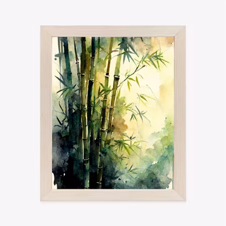Poster med ram - Watercolor bamboo forest