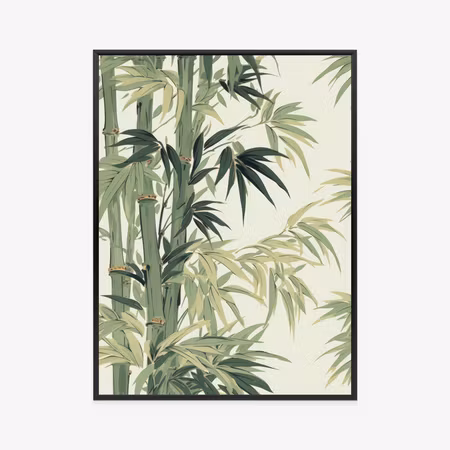Poster med ram - Bamboo with bright leaves