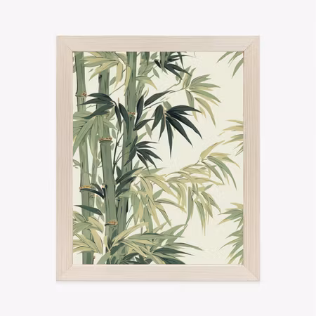 Poster med ram - Bamboo with bright leaves