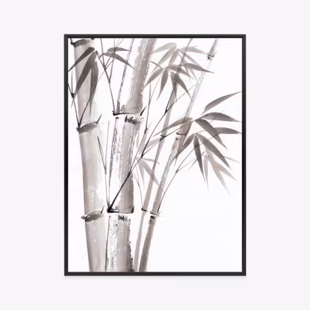 Poster med ram - Light pastel bamboos