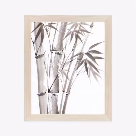 Poster med ram - Light pastel bamboos