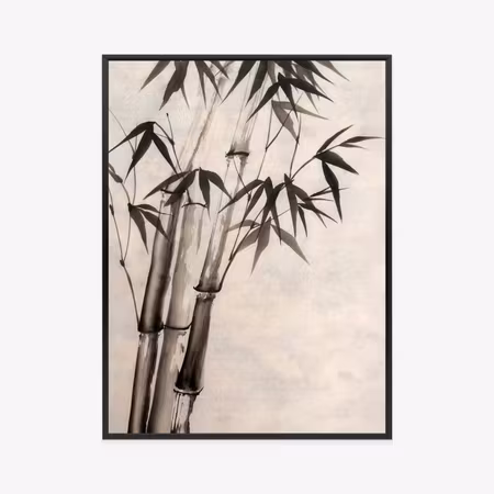 Poster med ram - Bamboos on old paper