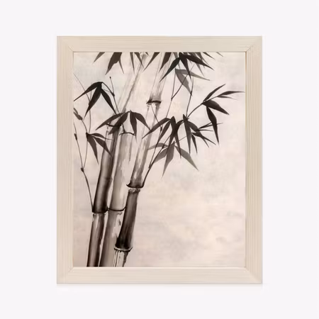 Poster med ram - Bamboos on old paper