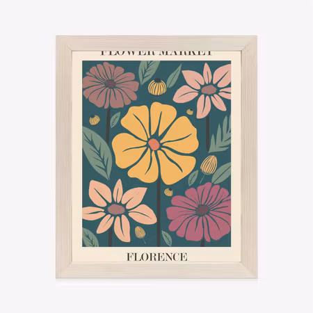 Poster med ram - Florence flower market