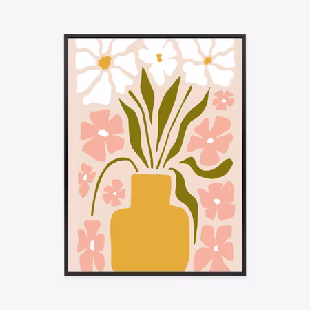 Poster med ram - Modern vase with flowers