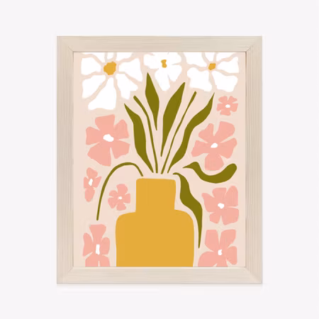 Poster med ram - Modern vase with flowers
