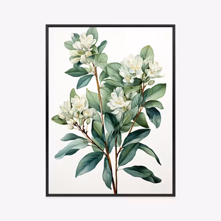 Poster med ram - White flowers on a branch