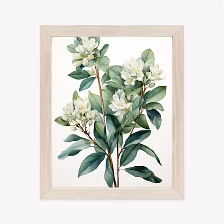 Poster med ram - White flowers on a branch