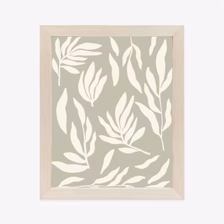 Poster med ram - Botanical graphics with beige