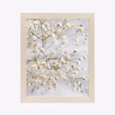 Poster med ram - White small flowers on thin twigs