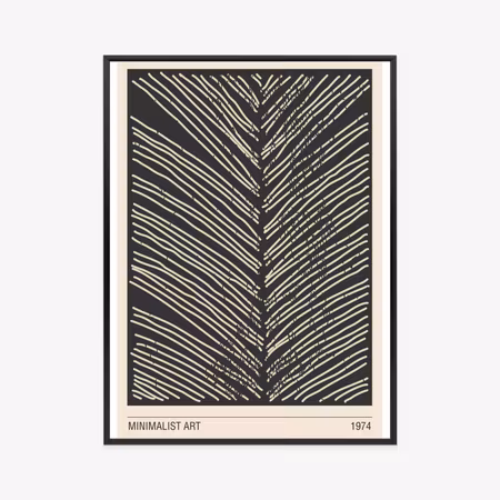Poster med ram - Minimalist leaf graphics
