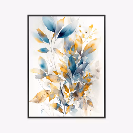 Poster med ram - Beautiful transparent golden-blue