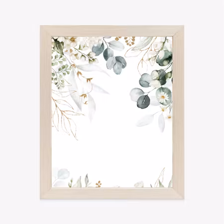 Poster med ram - Watercolor of eucalyptus leaves